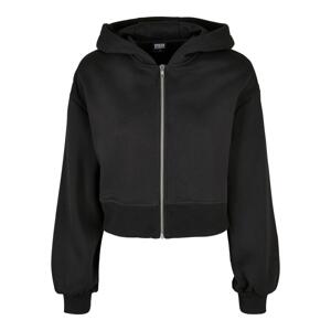 Women's short oversized jacket with zip black