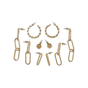 Assorted Chain Earrings 5-Pack - Gold Color