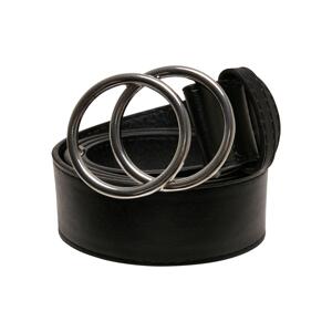 Belt with ring buckle black/silver