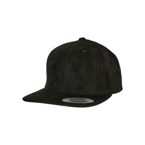 Suede Leather Snapback Black