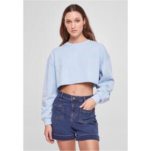 Women's embroidery of cropped flowers Terry Crewneck balticblue