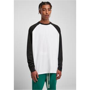Organic Oversized Raglan Long Sleeves White/Black