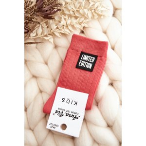 Aura.via Children's Plain Socks with Patch Pink
