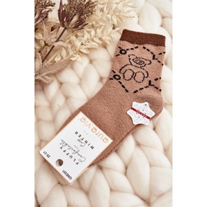 Aura.via Youth Warm Socks with Bear Brown