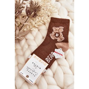 Aura.via Youth Warm Socks With Bear Brown