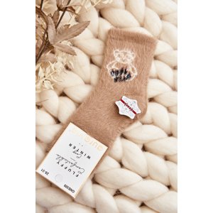 Just Play Children's Furry Socks with Bear Beige