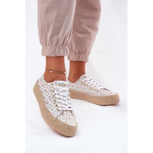 Patterned Women's Sneakers On Platform With Braiding Lee Cooper
