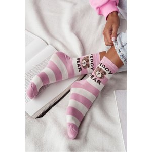 Milena Youth Socks TEDDY BEAR Pink