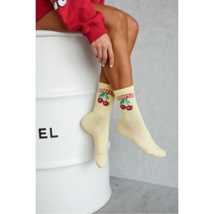 Milena Women's Socks CHERRIES Yellow