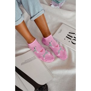 Milena Women's Ankle Socks Dalmatian Pink