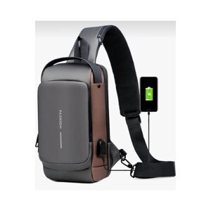76297 Dewberry Shoulder Bag with USB Charging Port and Lock-BLACK