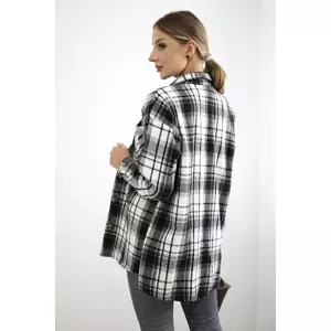 Kesi Women's checked shirt with long sleeves and pocket black