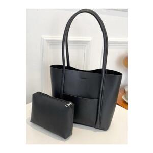 97735 Dewberry Classic Womens Shoulder Bag with Wallet-BLACK