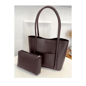 97735 Dewberry Classic Womens Shoulder Bag with Wallet-KAHVE