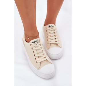 Women's Sneakers On A Platform Beige Lee Cooper