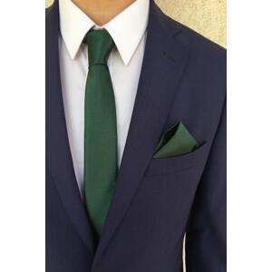 69641 Dewberry Mens Tie and Handkerchief Set-GREEN