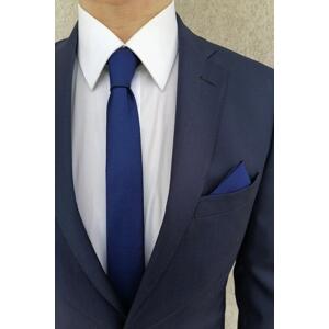 69641 Dewberry Mens Tie and Handkerchief Set-MIDNIGHT BLUE