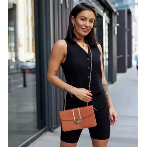Gemre Brown shoulder bag with chain Elmia