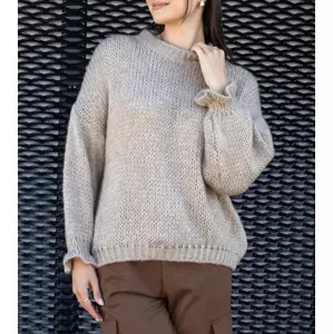 Gemre Light beige asymmetrical oversized sweater Castia