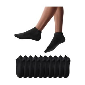 26278 Dewberry Unisex 10-Pack Sports Ankle Socks-BLACK