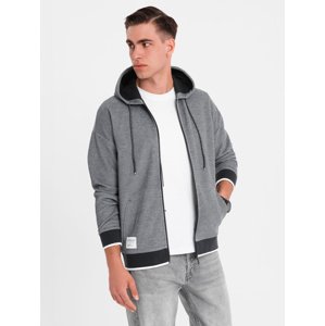 Ombre Men's softly structured hooded sweatshirt - black
