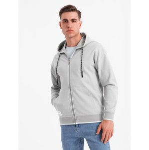 Ombre Men's softly structured hooded sweatshirt - grey