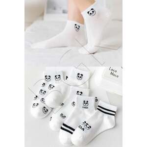 46560 Dewberry 5 Pairs of Unisex Patterned Socks 36-42-BLACK-WHITE