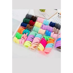 06891 Dewberry Set of 100 Elastic Hair Ties-MULTICOLOR