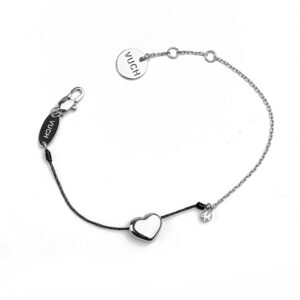 Shiny Heart Black Bracelet