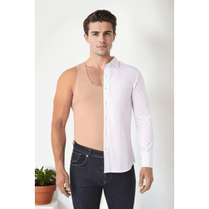 05355 Dewberry Mens Invisible Nude Color Undershirt-SKIN COLOR
