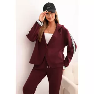 Kesi Włoski Women's set with viscose, featuring piping and a sports blazer, burgundy