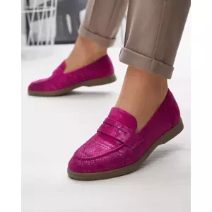 Resti Fuchsia openwork women's moccasins with shiny finish Idesa - Footwear